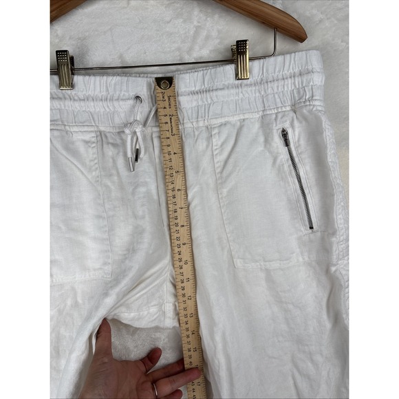 Athleta Womens Cabo Linen Jogger Pants Sz 14 White Beachy Summer Casual Festival - Picture 9 of 16